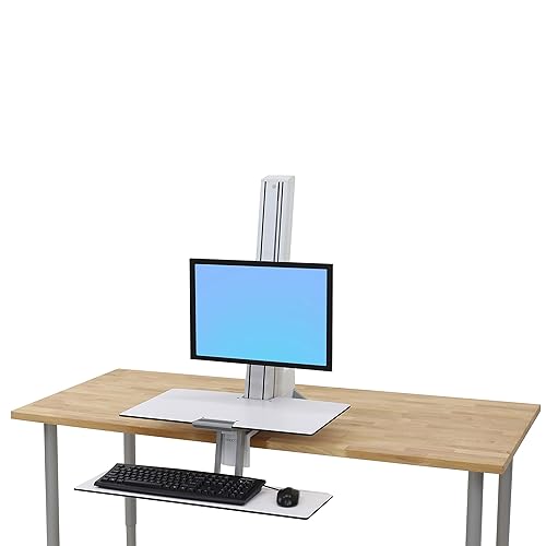 Ergotron WorkFit-S Single LD with Worksurface and Stand, White