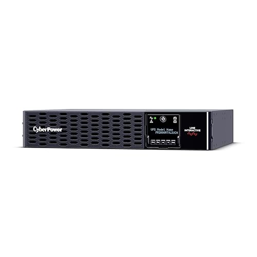 CyberPower PR2000RTXL2UCN Smart App Sinewave UPS System, 2000VA/2000W, 8 Outlets, 2U Rack/Tower, RMCARD205 Pre-Installed, Built-in Cloud Monitoring, EBM Option Expandable / Network Card 2000VA 20A