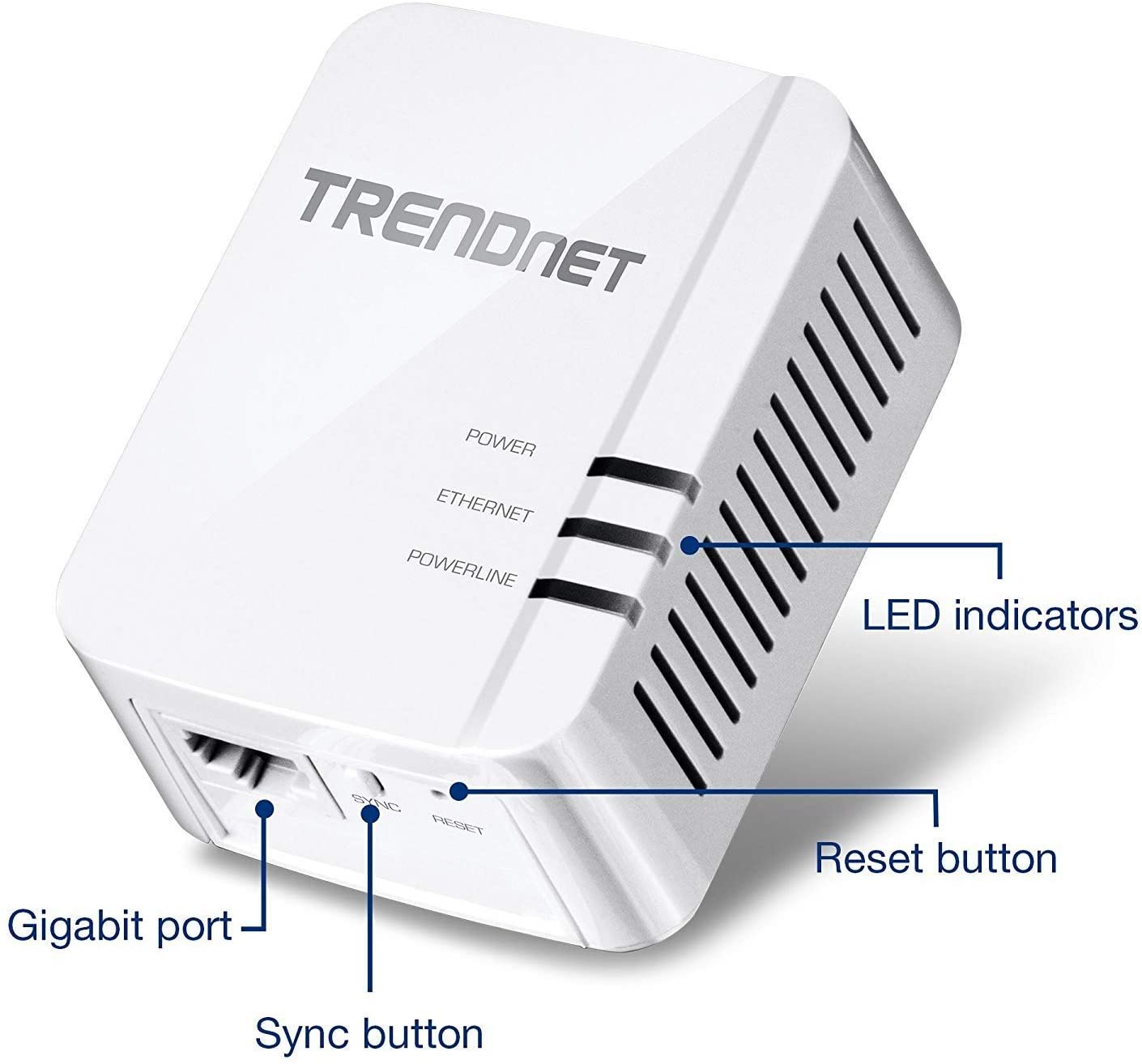 TRENDnet Powerline 1300 AV2 Adapter Kit, Includes 2 x TPL-422E Powerline Ethernet Adapters, IEEE 1905.1 &amp; IEEE 1901, Gigabit Port, Range Up To 300m (984 ft), Simple Installation, White, TPL-422E2K AV2 1300 Starter Kit