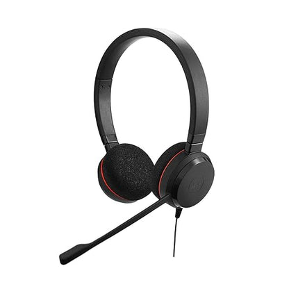 Jabra Evolve 20 UC Wired Headset, Stereo Professional Telephone Headphones for Greater Productivity, Superior Sound for Calls and Music, USB Connection, All Day Comfort Design UC Optimized Stereo Speaker