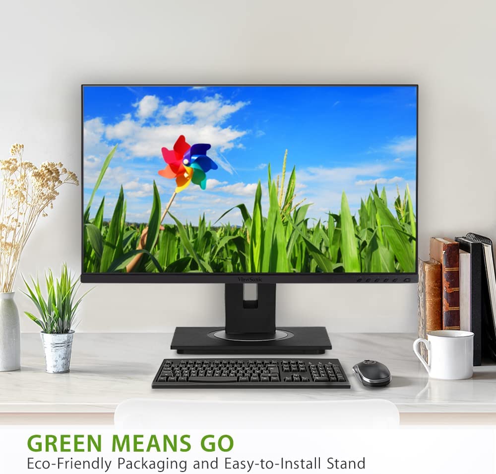ViewSonic VG2448A 24 Inch IPS 1080p Ergonomic Monitor with Ultra-Thin Bezels, HDMI, DisplayPort, USB, VGA, and 40 Degree Tilt for Home and Office 24-Inch Thin-Bezels