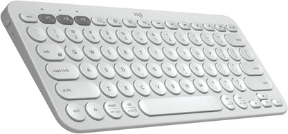Logitech K380 Wireless Multi-Device Keyboard for Windows, Apple iOS, Apple TV android or Chrome, Bluetooth, Compact Space-Saving Design, PC/Mac/Laptop/Smartphone/Tablet - Off White Off White Keyboard