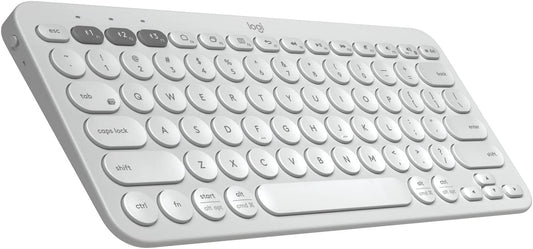 Logitech K380 Wireless Multi-Device Keyboard for Windows, Apple iOS, Apple TV android or Chrome, Bluetooth, Compact Space-Saving Design, PC/Mac/Laptop/Smartphone/Tablet - Off White Off White Keyboard