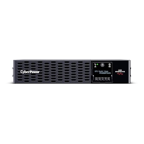 CyberPower PR1000RT2UCN Smart App Sinewave UPS System, 1000VA/1000W, 8 Outlets, 2U Rack/Tower, AVR, RMCARD205 Pre-Installed, Built-in Cloud Monitoring Network Card 1000VA