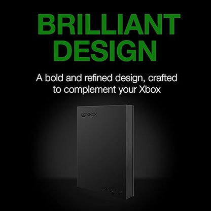 Seagate Game Drive for Xbox 5TB External Hard Drive Portable HDD - USB 3.2 Gen 1, Black with Built-in Green LED bar, Xbox Certified, 3 Year Rescue Services (STKX5000403)