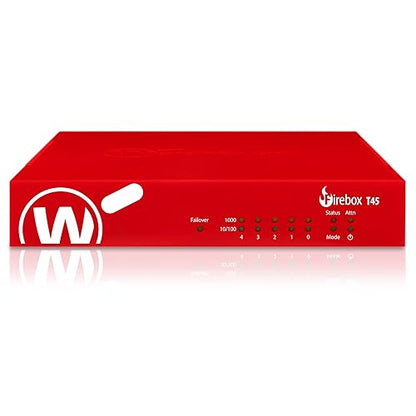 WatchGuard Firebox T45-PoE Network Security Appliance with 5 Year Total Security Suite License - Advanced Firewall, VPN, Intrusion Prevention (WGT47675-US) 5 Year w/POE Total Security Suite