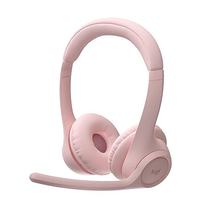 Logitech Zone 300 Wireless Bluetooth Headset with Noise-Canceling Microphone, Compatible with Windows, Mac, Chrome, Linux, iOS, iPadOS, Android – Rose Rose 1 Pack Wireless