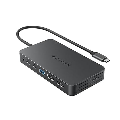 HyperDrive Next Dual 4K HDMI 7 Port USB-C Hub, Portable Travel Essentials and Connectivity Solution for Creators, Video Editors, Photographers, and More