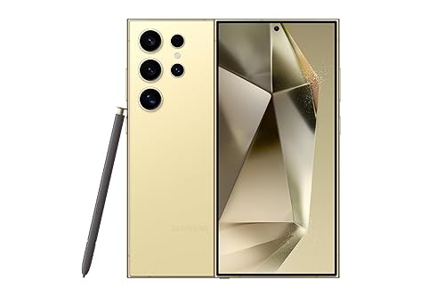 Samsung Galaxy S24 Ultra 5G - Titanium Yellow 256GB, AI Enabled, S Pen, 120 Hz AMOLED Display, 200MP Camera, Nightography (Unlocked, CAD Version & Warranty) Titanium Yellow 256 GB S24 Ultra Phone Only