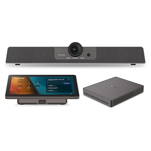 ViewSonic TeamJoin TRS10-UB Bundle Certified for Microsoft Teams Rooms Includes MPC310-W31-TU Computing Engine Mini-PC, MRC1010-TN Touch Console, and UMB202 3-in-1 4K UHD Video Conference Camera