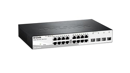 D-Link 20-Port Gigabit Smart Managed Switch, 4 SFP Combo Ports, Advanced L2+ features, VLANs, Cable Diagnostics, Green, WebSmart, Web UI, Lifetime Warranty (DGS-1210-20)