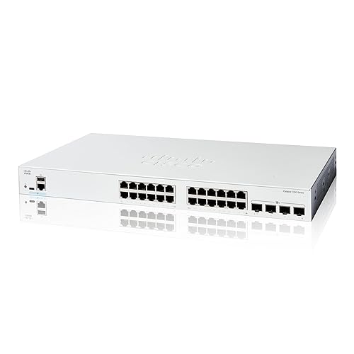 Cisco Catalyst 1200-24T-4X Smart Switch, 24 Port GE, 4x10GE SFP+, Limited Lifetime Protection (C1200-24T-4X)
