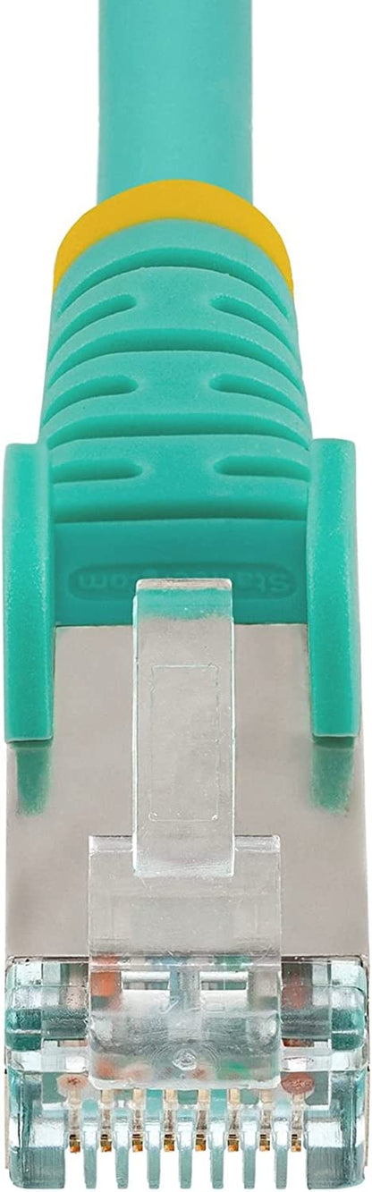 StarTech.com 15ft CAT6a Ethernet Cable - Low Smoke Zero Halogen (LSZH) - 10 Gigabit 500MHz 100W PoE RJ45 S/FTP Aqua Network Patch Cord Snagless w/Strain Relief (NLAQ-15F-CAT6A-PATCH)