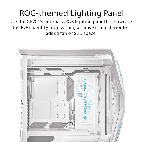 ASUS ROG Hyperion GR701 EATX Full-Tower Computer case with Semi-Open Structure, Tool-Free Side Panels, Supports up to 2 x 420mm radiators, Built-in Graphics Card Holder, 2X Front Panel Type-C