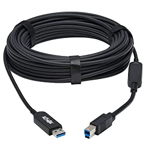Tripp Lite USB-A to USB-B Fiber Active Optical Cable AOC USB 3.2 Gen 1 20M (U328F-20M)