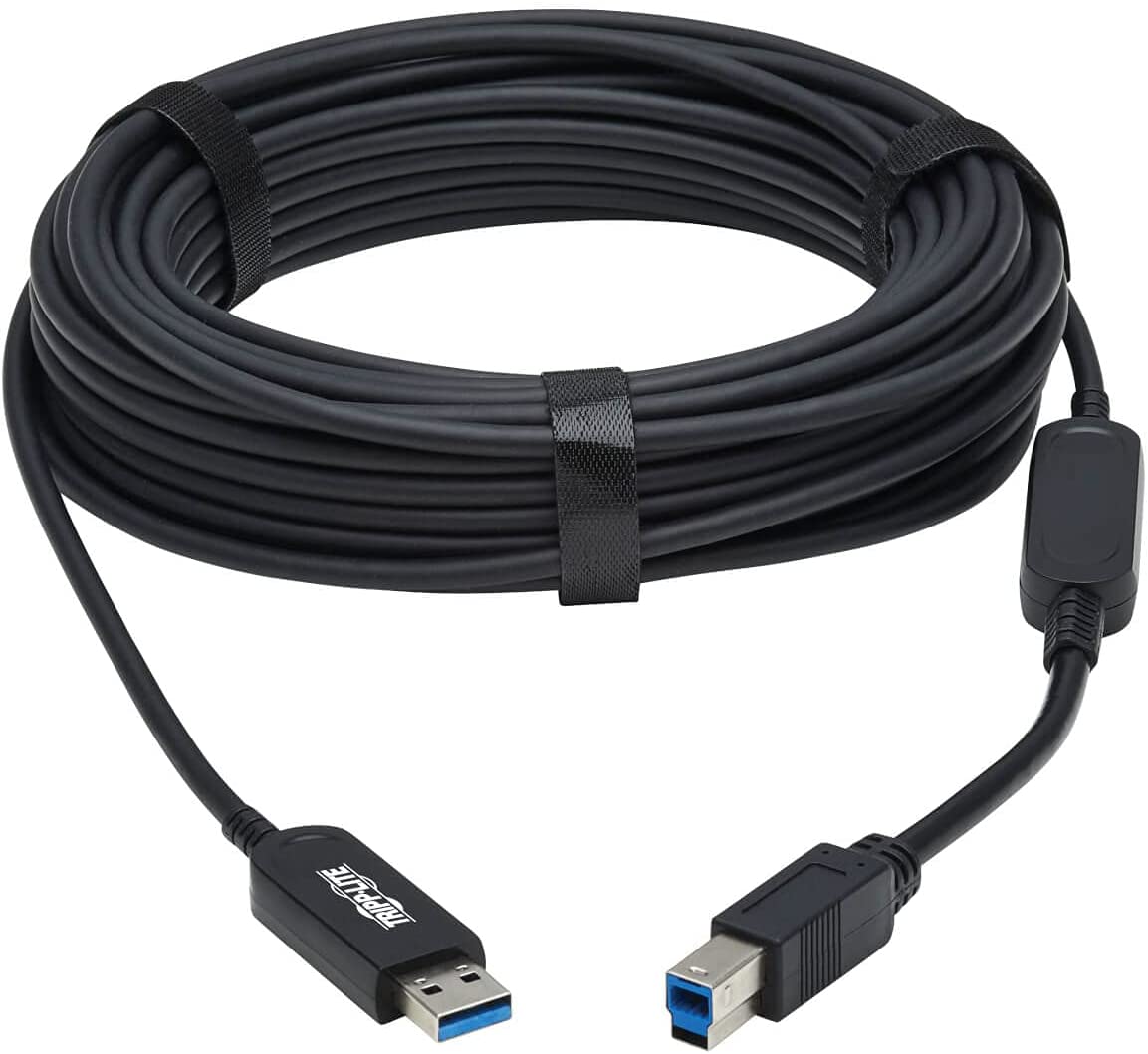 Tripp Lite USB-A to USB-B Fiber Active Optical Cable AOC USB 3.2 Gen 1 15M (U328F-15M)