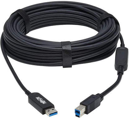 Tripp Lite USB-A to USB-B Fiber Active Optical Cable AOC USB 3.2 Gen 1 15M (U328F-15M)