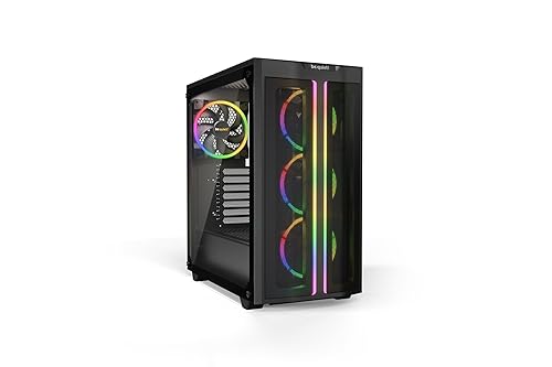 be quiet! Pure Base 500 FX ATX Midi Tower PC case | ARGB | 4 Pre-Installed Light Wings PWM Fans | Tempered Glass Window | Black | BGW43 BGW43 Case