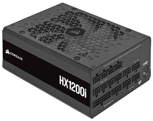 CORSAIR HX1200i Fully Modular Ultra-Low Noise ATX Power Supply - ATX 3.0 & PCIe 5.0 Compliant - Fluid Dynamic Bearing Fan - CORSAIR iCUE Software Compatible - 80 Plus Platinum Efficiency - Black 1200 Watts