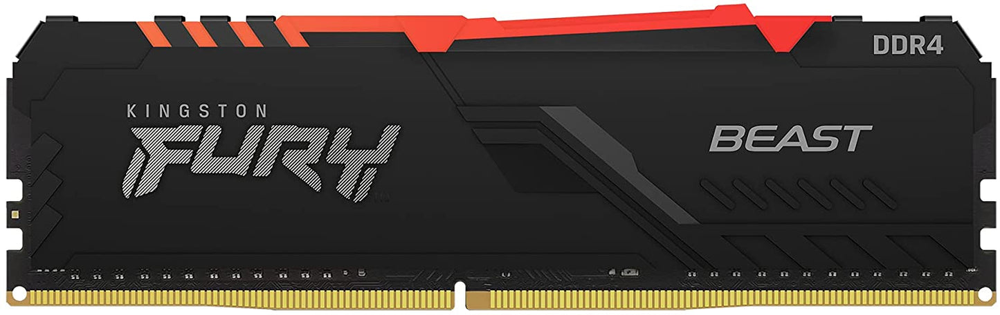 Kingston FURY Beast RGB 16GB 3200MHz DDR4 CL16 Desktop Memory Single Stick KF432C16BBA/16 3200MHz 16GB RGB