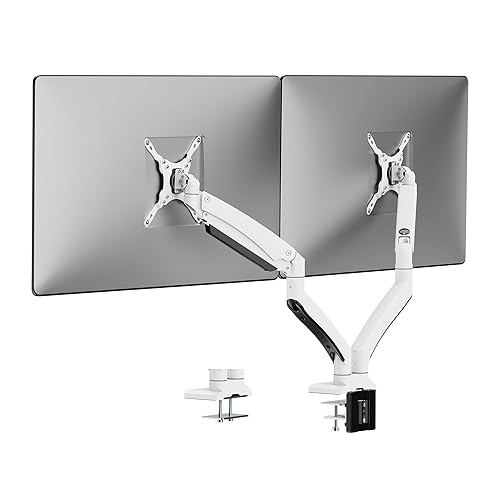 SIIG Desk Mount for Monitor - White - 2 Display(s) Supported35 Screen Support - 66 lb Load Capacity - 75 x 75, 100 x 100 VESA Standard