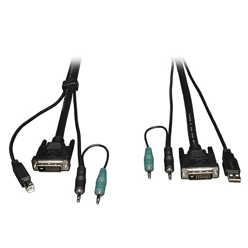 TRIPP LITE 6 Feet Cable Kit for B002-DUA2/B002-DUA4 Secure KVM Switches (P759-006),Black