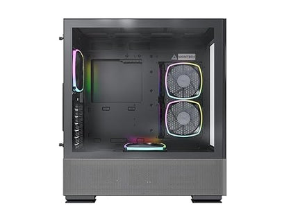 Sky Two, Dual Tempered Glass, 4X PWM ARGB Fans Pre-Installed, ATX Gaming Mid Tower Computer Case, Type C, High Airflow Performance- Black SKY TWO (BLACK)