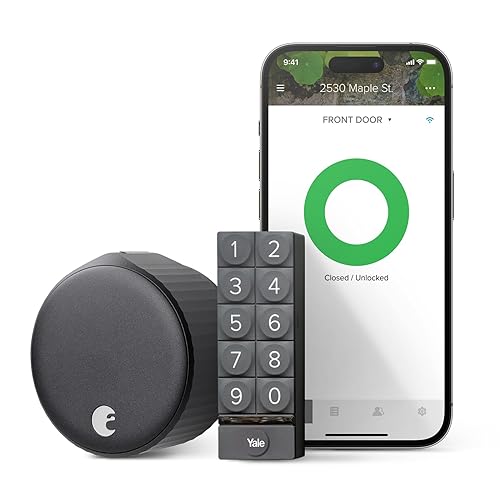 August Home Wi-Fi Smart Lock + Smart Keypad, Matte Black - Add key-free access to your home - Great for guests and vacation rentals Matte Black Lock + Keypad