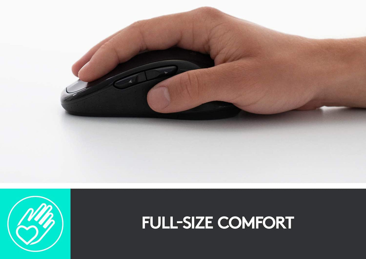 Logitech M510 Wireless Computer Mouse – Comfortable Shape with USB Unifying Receiver, with Back/Forward Buttons and Side-to-Side Scrolling, Dark Gray