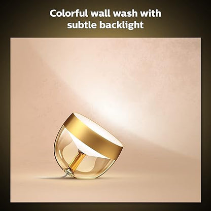 Philips Hue White and Color Iris Corded Dimmable SmartTable Lamp, (Bluetooth, Compatible with Alexa, Google, Apple HomeKit), 1-Pack, Limited Edition Gold