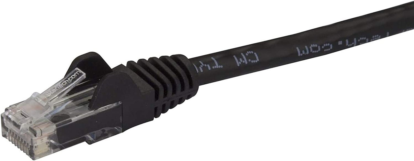 StarTech.com 25ft CAT6 Ethernet Cable - Black CAT 6 Gigabit Ethernet Wire -650MHz 100W PoE++ RJ45 UTP Category 6 Network/Patch Cord Snagless w/Strain Relief Fluke Tested UL/TIA Certified (N6PATCH25BK) Black 25 ft / 7.6 m 1 Pack