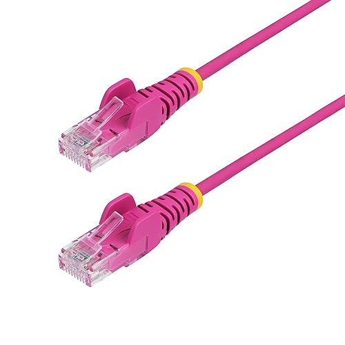 StarTech.com 30ft Pink Slim CAT6 Ethernet Cable, Snagless RJ45, LSZH, 28AWG Pure Bare Copper, Slim Network Patch Cable/Cord