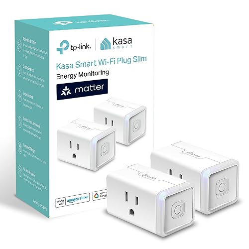 Kasa Matter Smart Plug w/ Energy Monitoring, Compact Design, 15A/1800W Max, Super Easy Setup, Works with Apple Home, Alexa & Google Home, UL Certified, 2.4G Wi-Fi Only, White, KP125M (2-Pack) 2-Pack Matter Smart Plug w/ Energy Monitoring