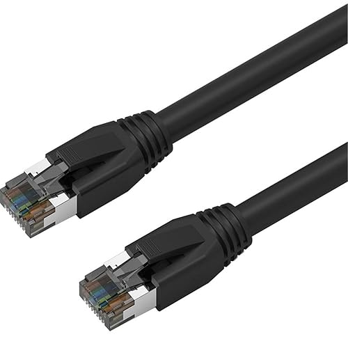 Axiom Memory - C8SBSFTP-K50-AX - Axiom 50FT CAT8 2000mhz S/FTP Shielded Patch Cable Snagless Boot (Black) - 50 ft Category 8 Network Cable for Network Device - First End: RJ-45 Network - Male - Second