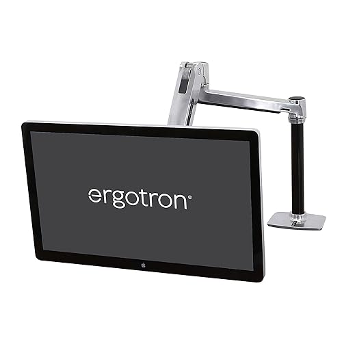 Ergotron – LX Sit-Stand Single Monitor Arm, VESA Desk Mount – for Monitors Up to 42 Inches, 7 to 25 lbs – Polished Aluminum 7-25 lbs