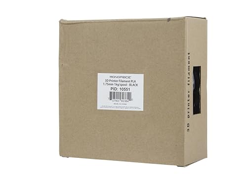 Monoprice 110551 Premium 3D Printer Filament PLA 1.75mm 1kg/Spool, Black PLA 1kg/spool Black