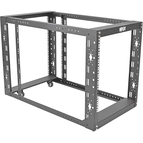 Tripp Lite 12U 4-Post Open Frame Rack Server Cabinet Floor Standing 36" Depth (SR12UBEXPNDKD), Black