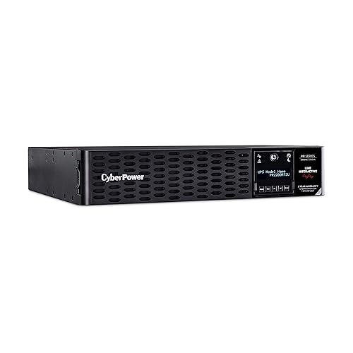 CyberPower PR2200RT2U Smart App Sinewave UPS System, 2200VA/2200W, 8 Outlets, 2U Rack/Tower, AVR