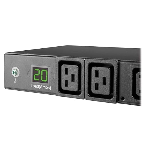 TRIPP LITE PDU Metered 8 C13 2 C19 3.2/3.8kW 208/240V L6-20P 6ft Cord 1URM (PDUMH20HVL66), Black