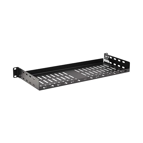 Tripp Lite 1U Fixed Server Rack Enclosure Shelf, Cantilever Extension, Steel, Airflow Vented Design, Mount Hardware Included, 7 inches Depth, 40lb / 18 kgs Capacity, 5-Year Warranty (SRSHELF2P1USHRT)