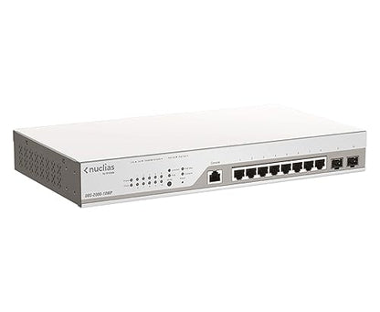 D-Link 10-Port PoE+ Switch Gigabit Ethernet Nuclias Cloud-Managed, 8 x PoE (130 Watt) & 2 x Gigabit Combo Ports (DBS-2000-10MP)