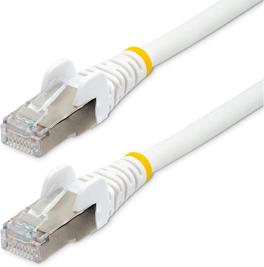 StarTech.com 8ft CAT6a Ethernet Cable - Low Smoke Zero Halogen (LSZH) - 10 Gigabit 500MHz 100W PoE RJ45 S/FTP White Network Patch Cord Snagless w/Strain Relief (NLWH-8F-CAT6A-PATCH)
