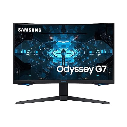 SAMSUNG 32” Odyssey G7 Series WQHD (2560x1440) Curved Gaming Monitor, 240Hz, 1ms, HDMI, G-Sync, FreeSync Premium Pro, LC32G75TQSNXZA 32-inch QHD, 240Hz