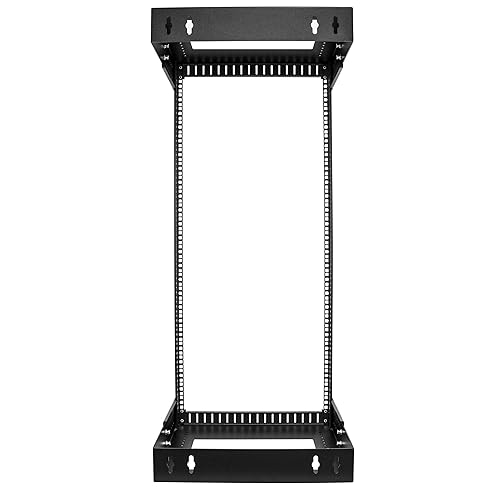 StarTech.com 2-Post 24U Heavy-Duty Wall Mount Network Rack, 19 Open Frame Server Rack with Adjustable Depth, Wall Mount Data Rack for IT / AV / Patch Panel / Computer Equipment (RACK-24U-20-WALL-OA)