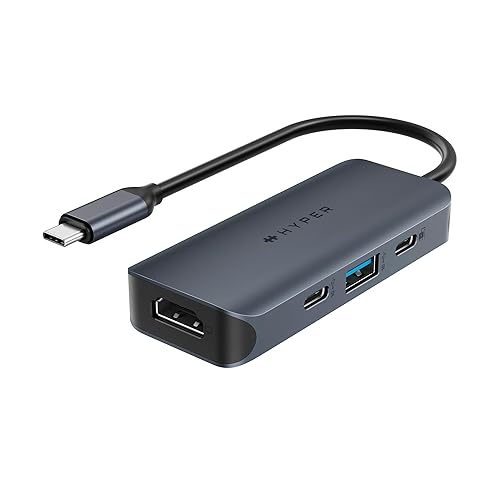 HyperDrive Next 4 Port USB-C Hub, Portable Travel Essentials and Connectivity Solution for Creators, Video Editors, Photographers, and More