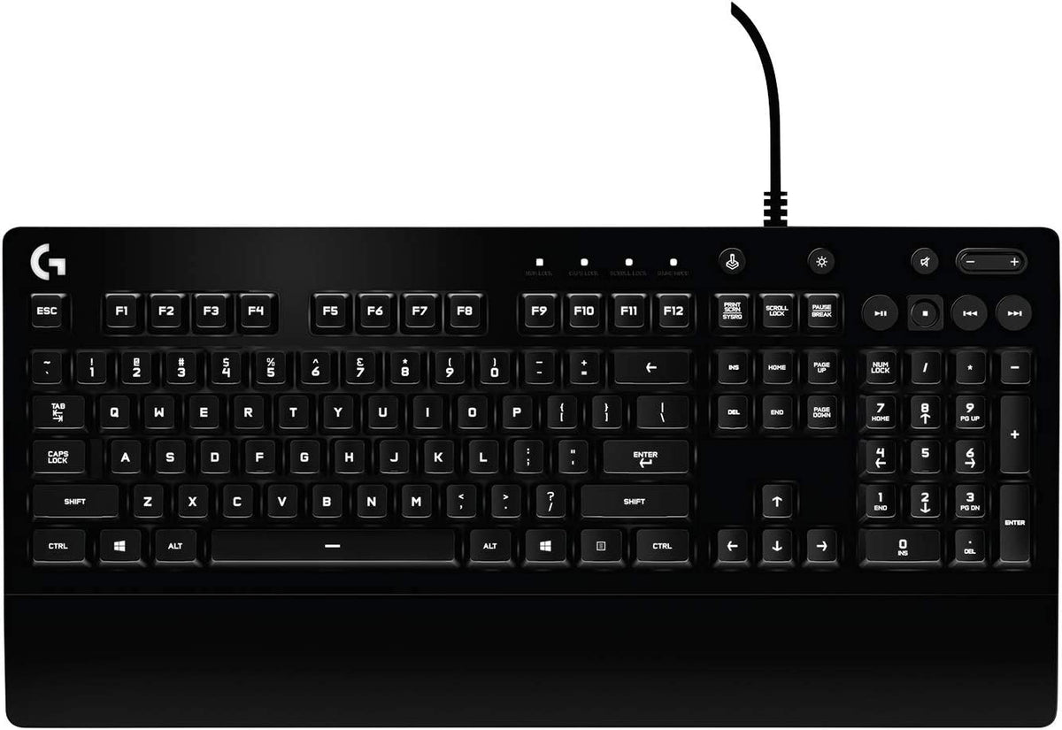 Logitech G213 Gaming Keyboard with Dedicated Media Controls, 16.8 Million Lighting Colors Backlit Keys, Spill-Resistant and Durable Design, Black
