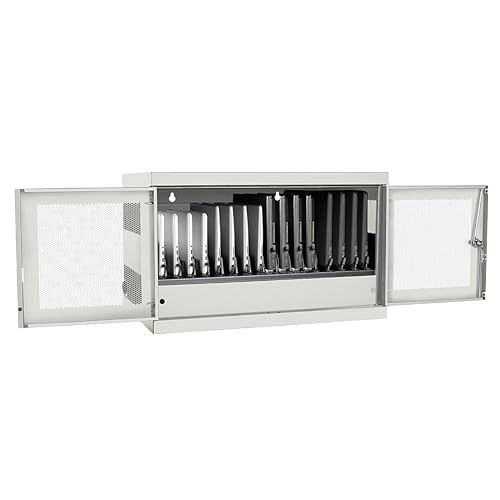 Tripp Lite 16-Port AC Charging Storage Station Cabinet for Chromebook and Laptop, 17-Inch Depth, Wall Mount and Cart Option, White (CSC16ACW)