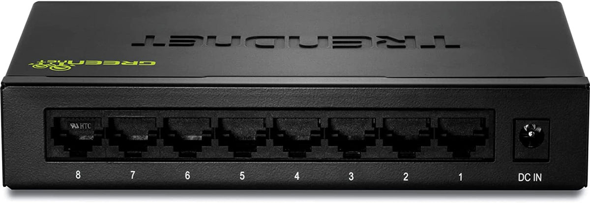 TRENDnet 8-Port Gigabit GREENnet Switch, Ethernet Network Switch, 8 x 10-100-1000 Mbps Gigabit Ethernet Ports, 16 Gbps Switching Capacity, Metal, Lifetime Protection, Black, TEG-S82G 8-Port Unmanaged