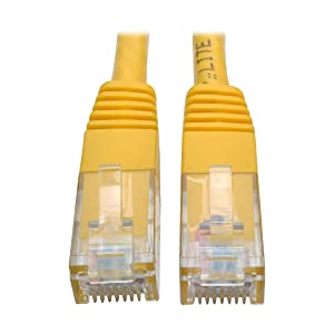 Tripp Lite Cat6 Cat5e Gigabit Molded Patch Cable RJ45 M/M 550MHz 3 ft. Yellow