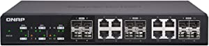 QNAP QSW-M1208-8C-US 10GbE Managed Switch, with 8-Port 10GbE SFP+/RJ45 Combo and 4-Port 10GbE SFP+ Gigabit 4*10GbE SFP+ and 8*10GbE Combo Ports QSW-M1208-8C